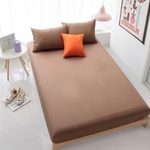 3PC Solid Colour Fitted Bedsheet Set (Brown)
