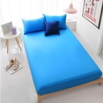 3PC Solid Colour Fitted Bedsheet Set (Blue)