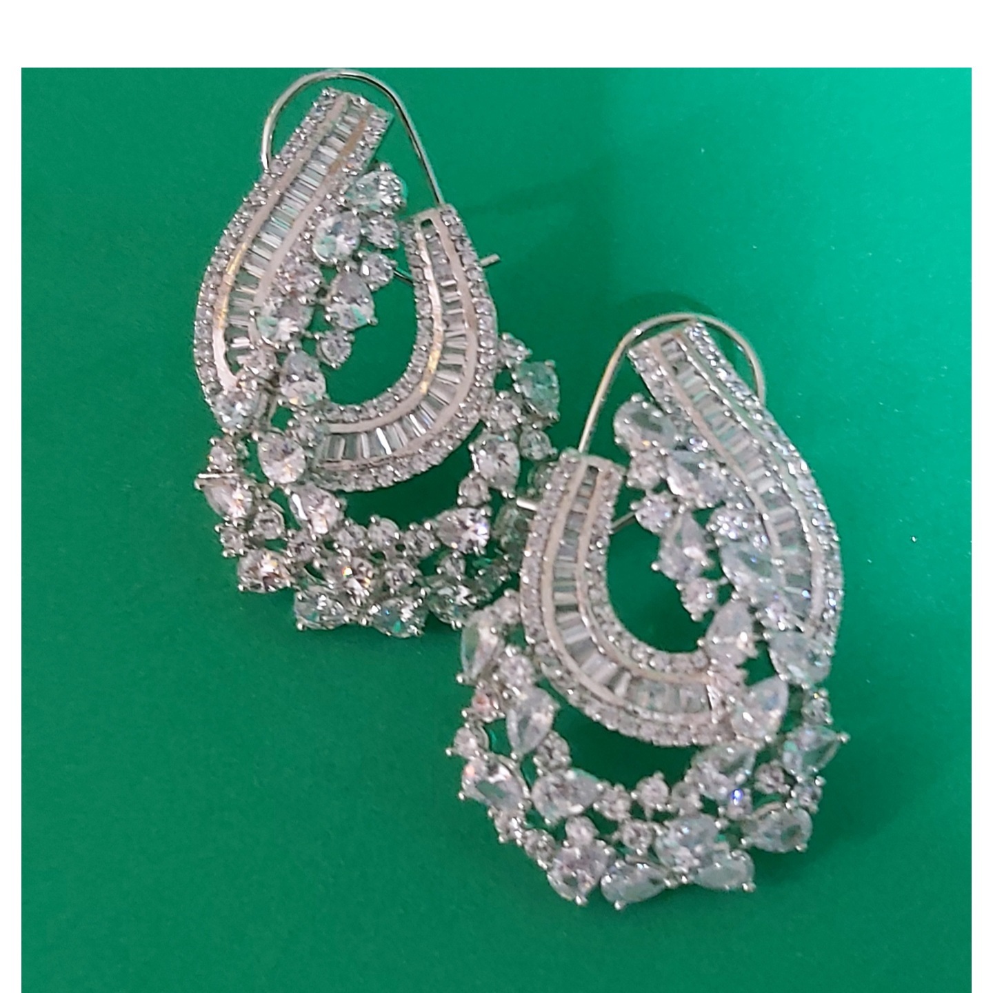 Elegant Silver AD Silver Earrings