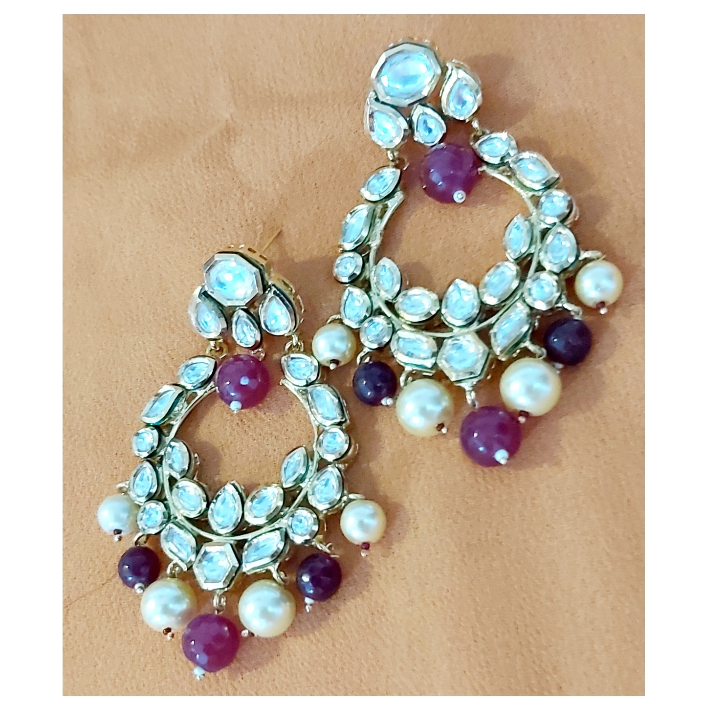Kundan Earrings with Pearls