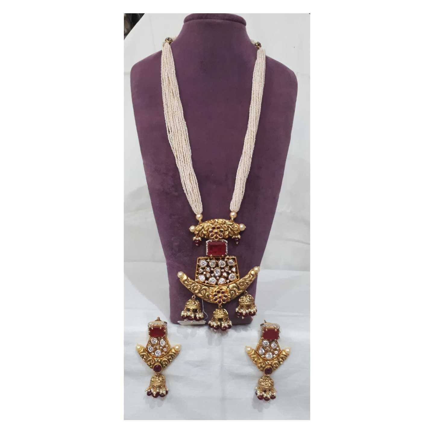 Pearl  strands and  Kundan pendant Necklace
