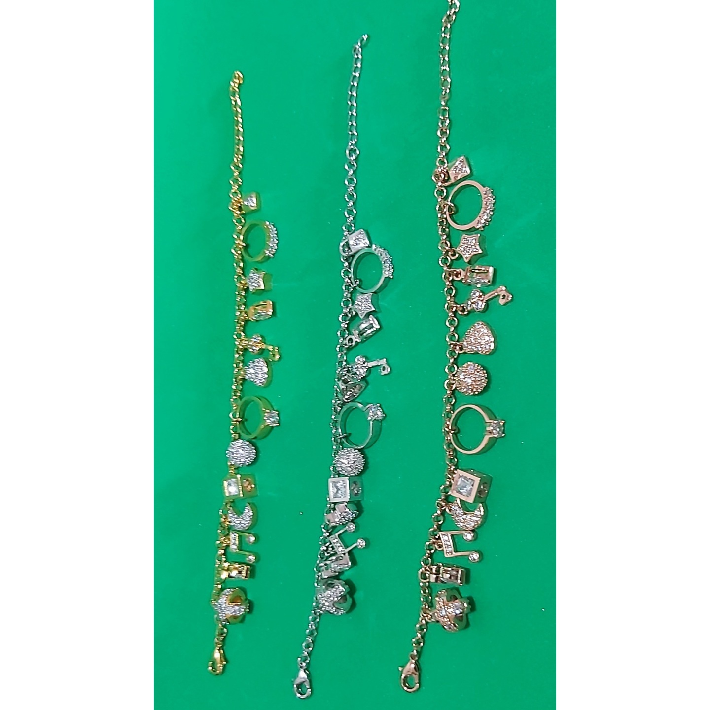 Charmed Bracelets in Gold Rose Gold and Silver