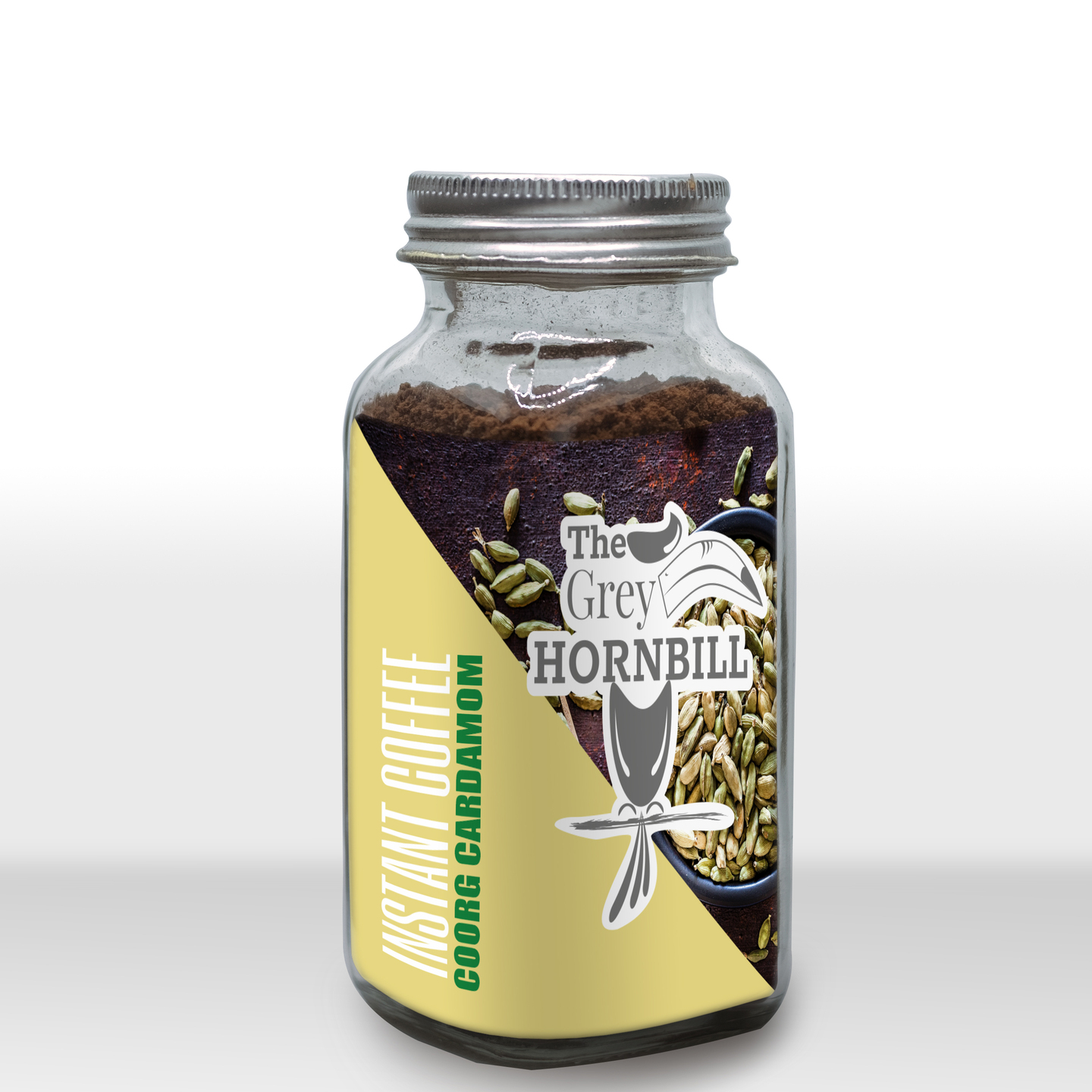 The Grey Hornbill Instant coffee - COORG CARDAMOM 50 grams