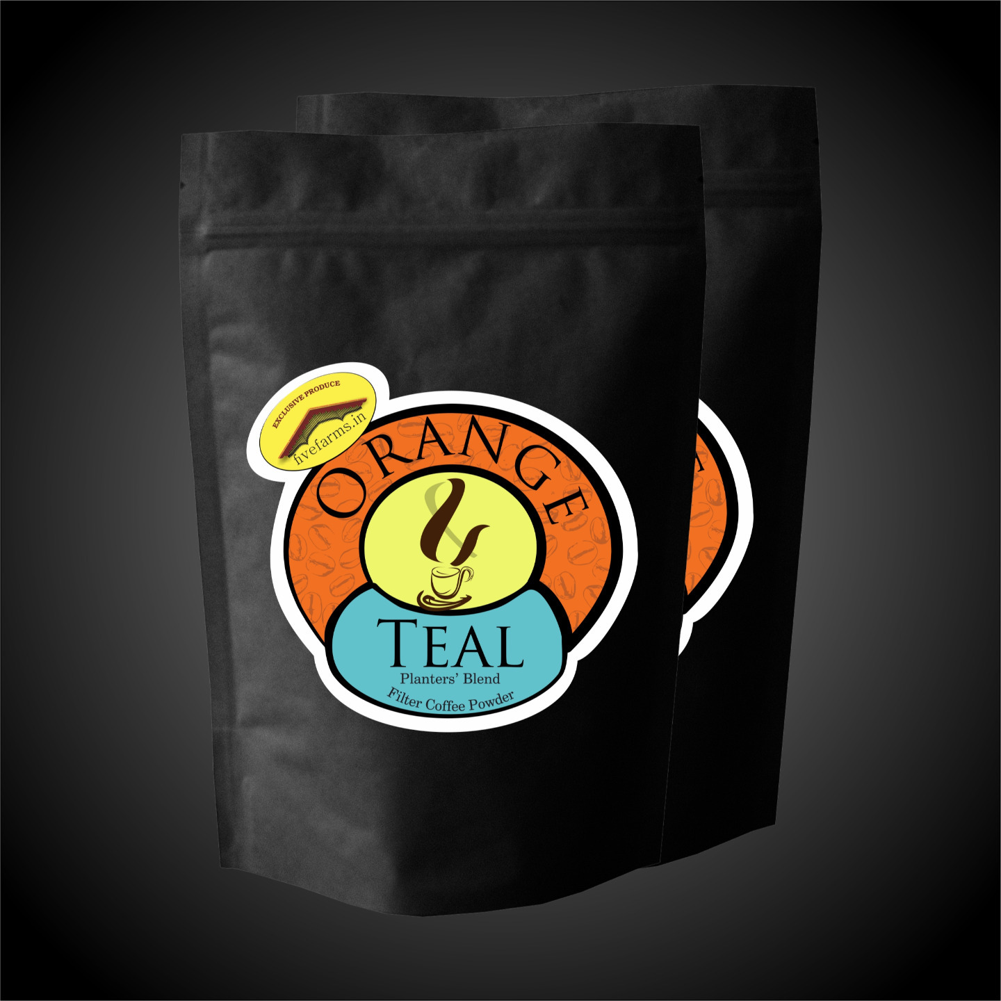 TWIN PACK ORANGE & TEAL - NOIR -  Strong Filter coffee powder - 200gms