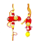 Designer Pair Lumba Rakhi Set for Bhaiya Bhabhi