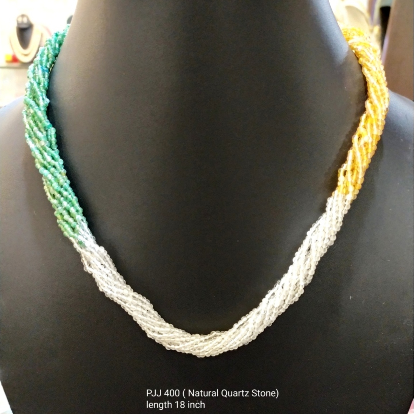Tri Colour Quartz Beads