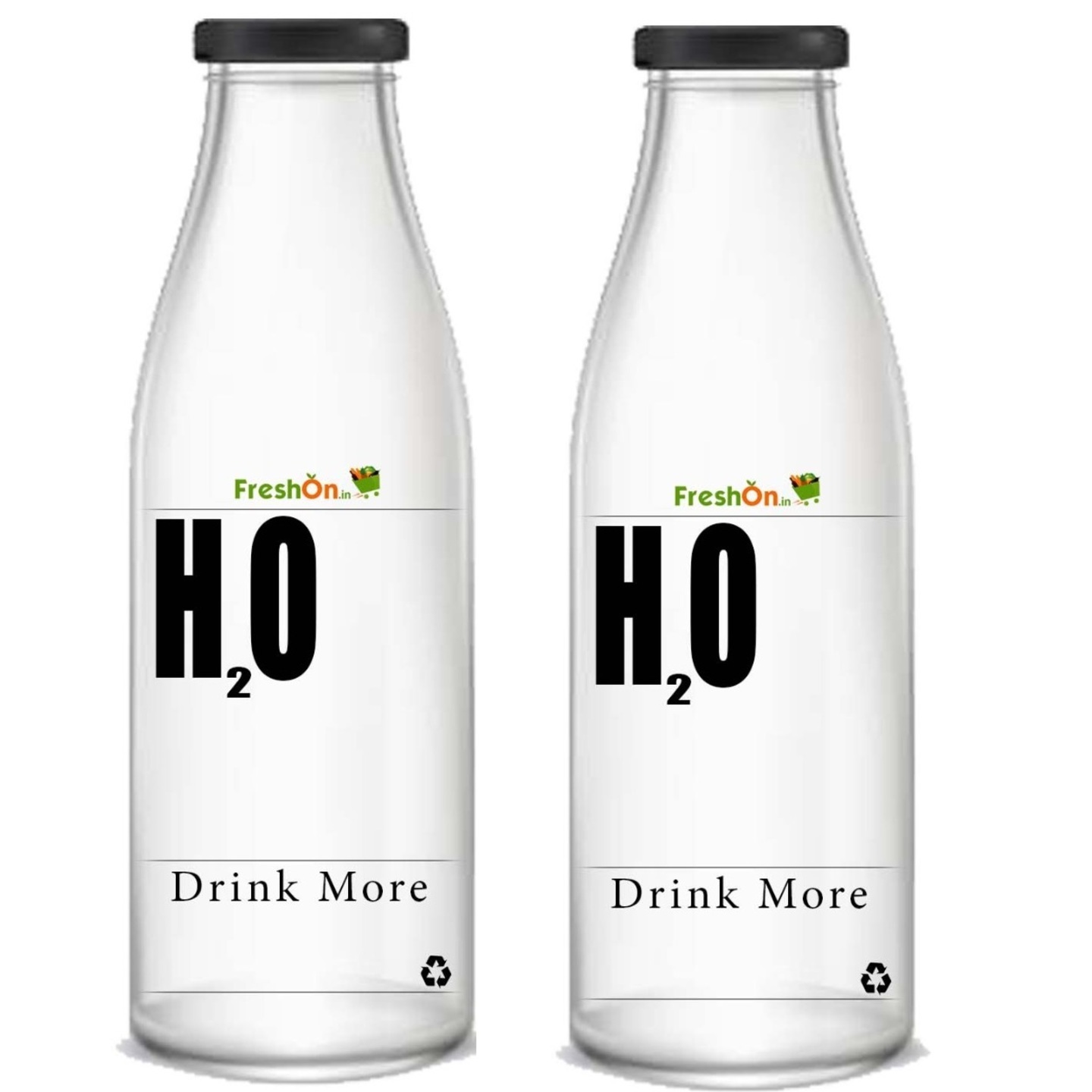 Water BOTTLE Glass 1 Ltr - Set of 2