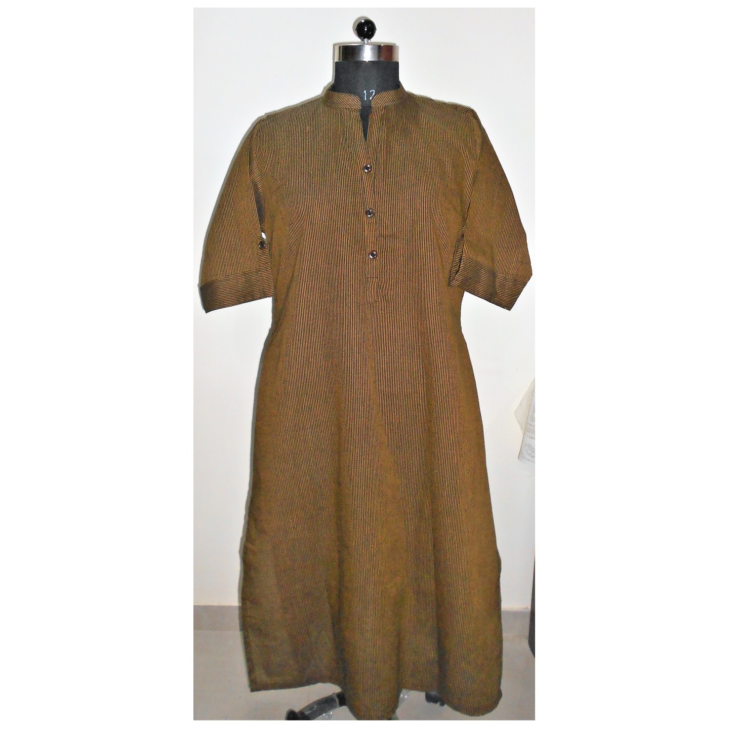 S. Cot. Long Kurti Front Brown.jpg