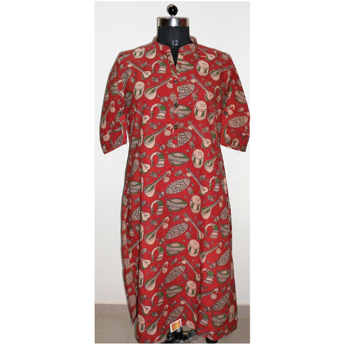 Kalamkari Long Kurti Dholak Bina Front.jpg