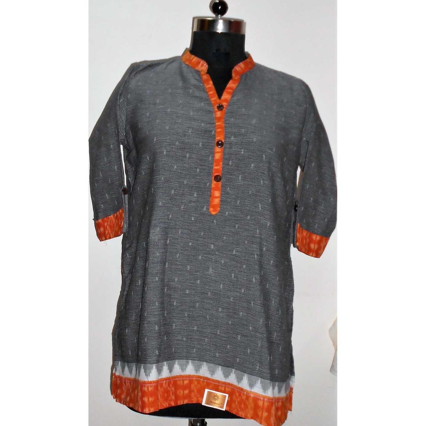 Grey Ikkat Short Front.jpg