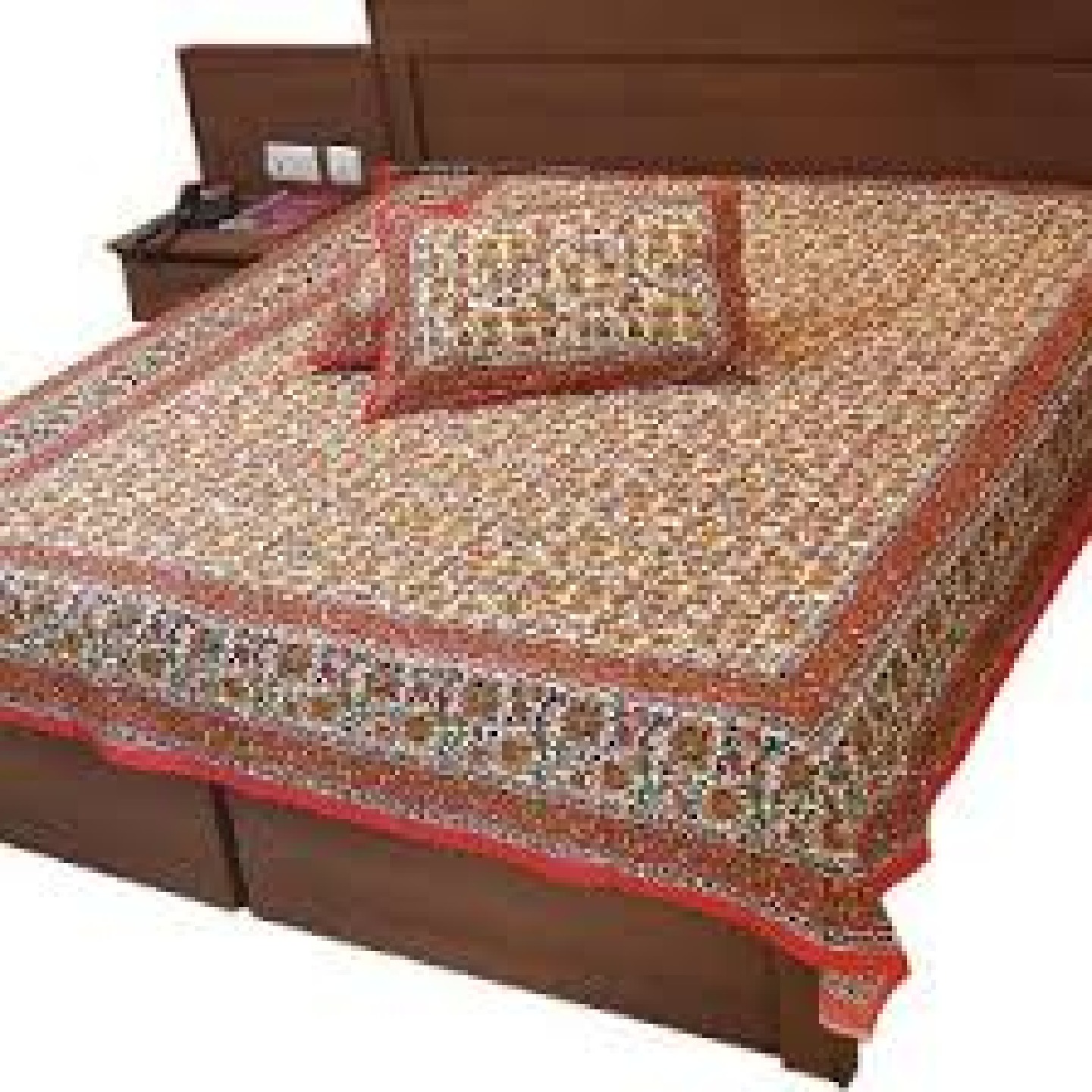 Block Printed Double Bedsheet with Pillow Covers