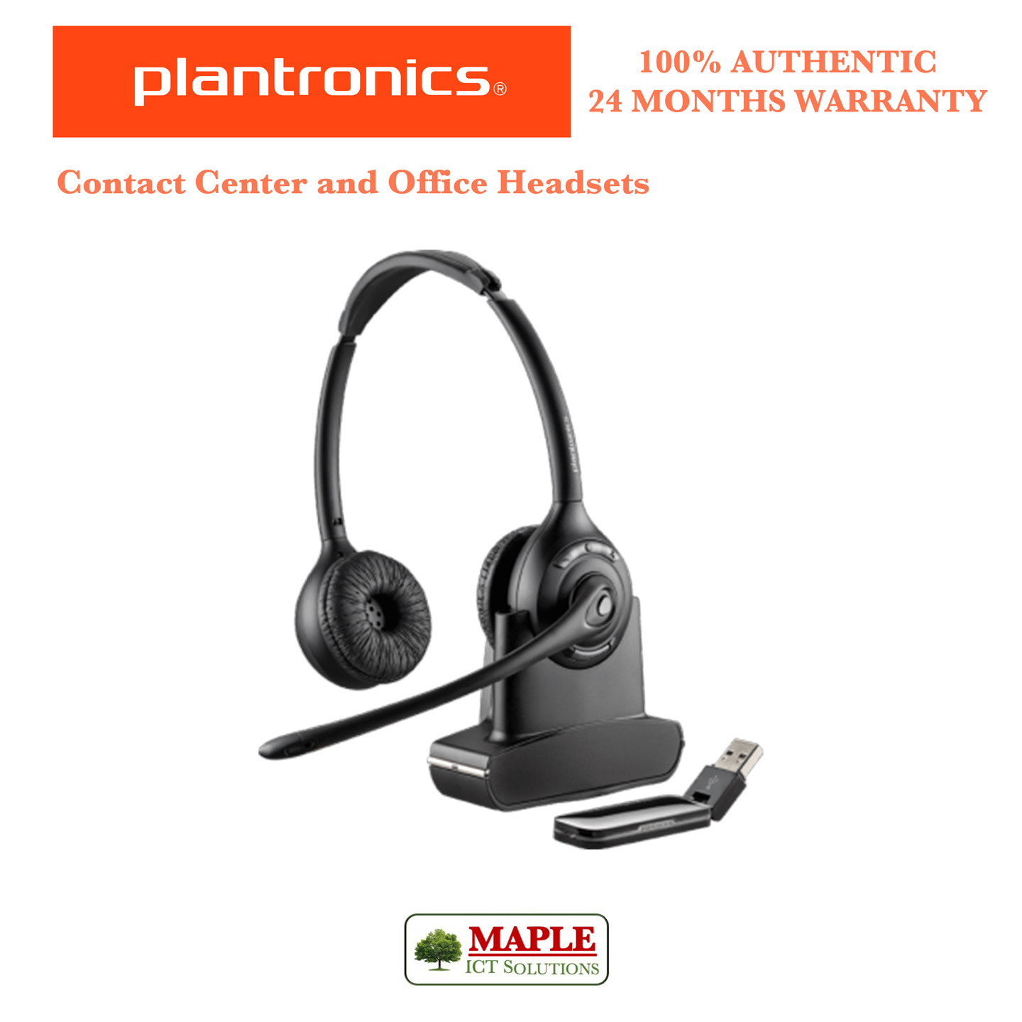 Plantronics SAVI 420 Over-the-head Binaural USB Wireless Headset 