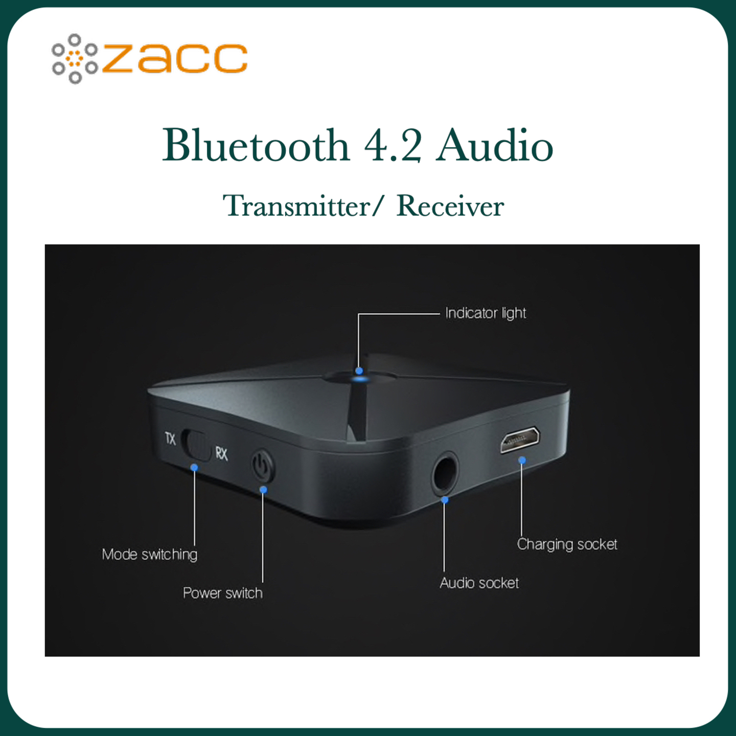 Zacc Bluetooth Audio Transmitter/ Receiver