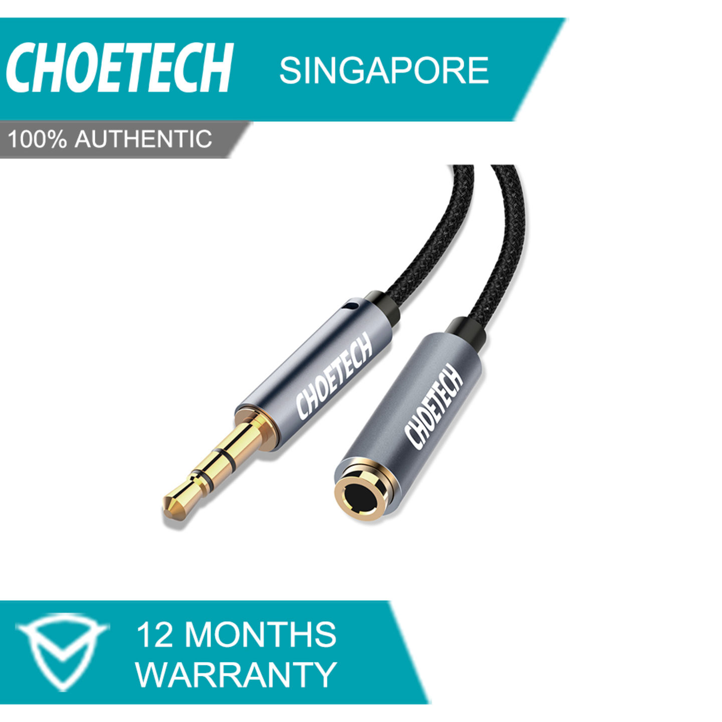 Choetech 3.5mm Male to Female Extension Audio Cable, 2M AUX001