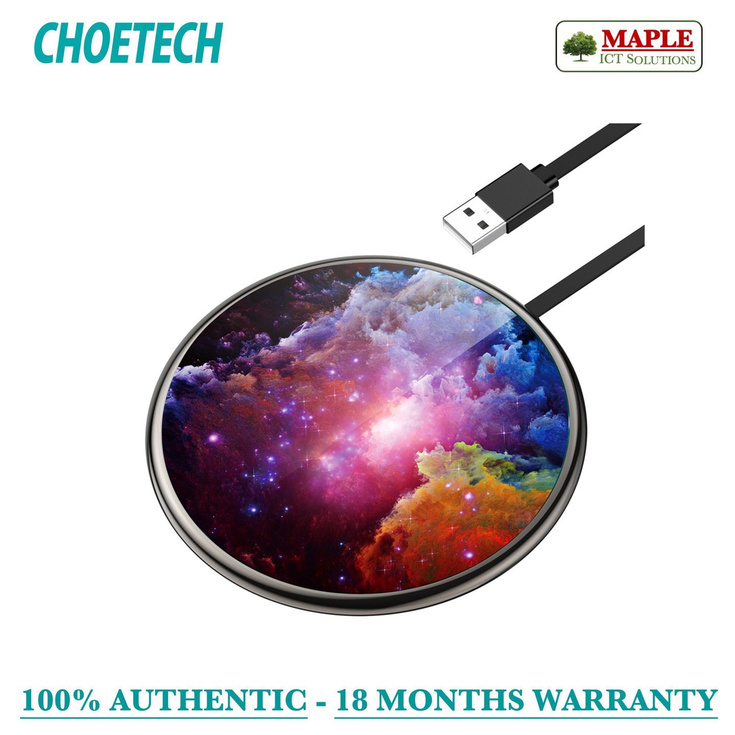 Choetech Zinc Alloy + Tampered Glass Material 10W Qi Fast Wireless Charge (T556-S)