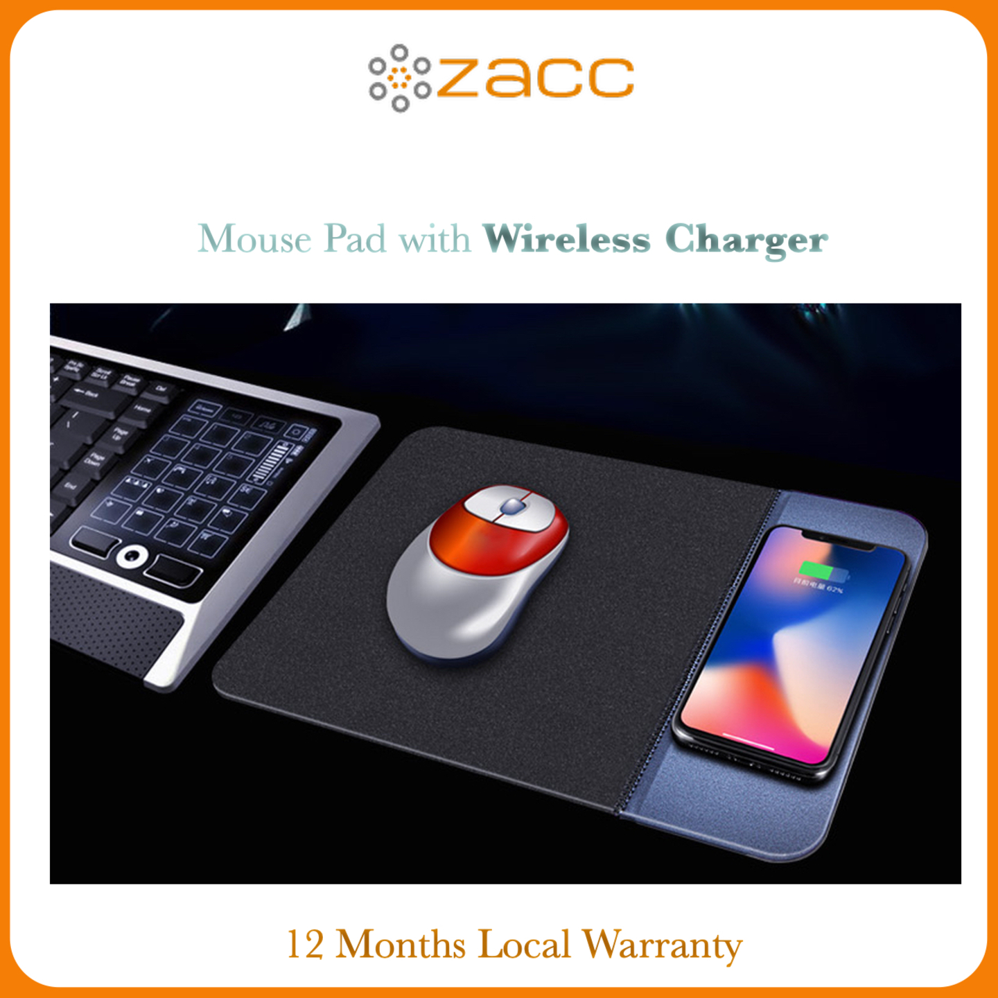 Zacc Mouse Pad with Wireless Charger