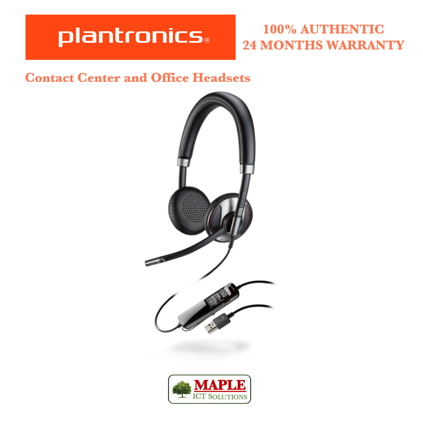 Plantronics BLACKWIRE 725 Corded USB headset with Active Noise Canceling