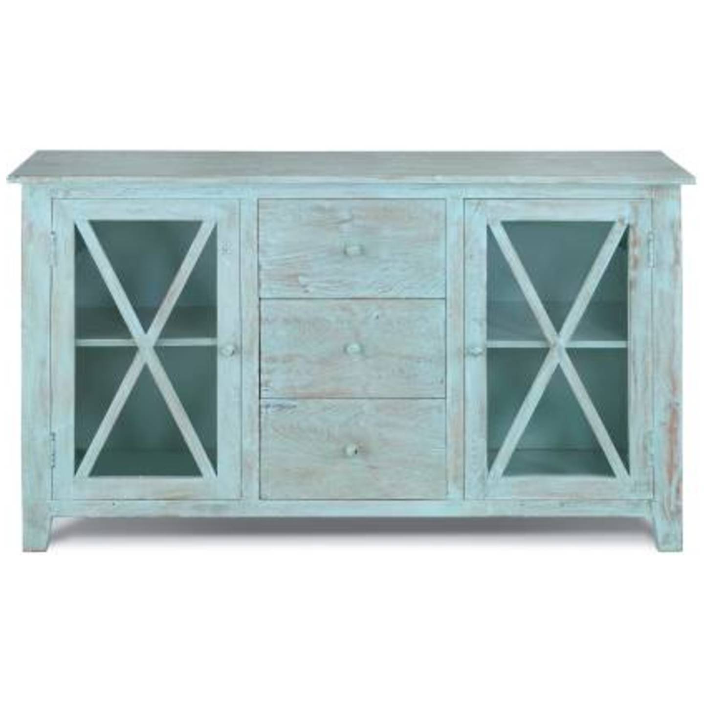 Distressed Attic Sideboard - Sea Green