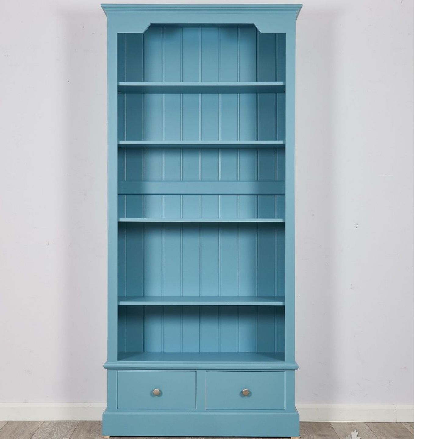 Hand Painted Open Book Case with Drawers