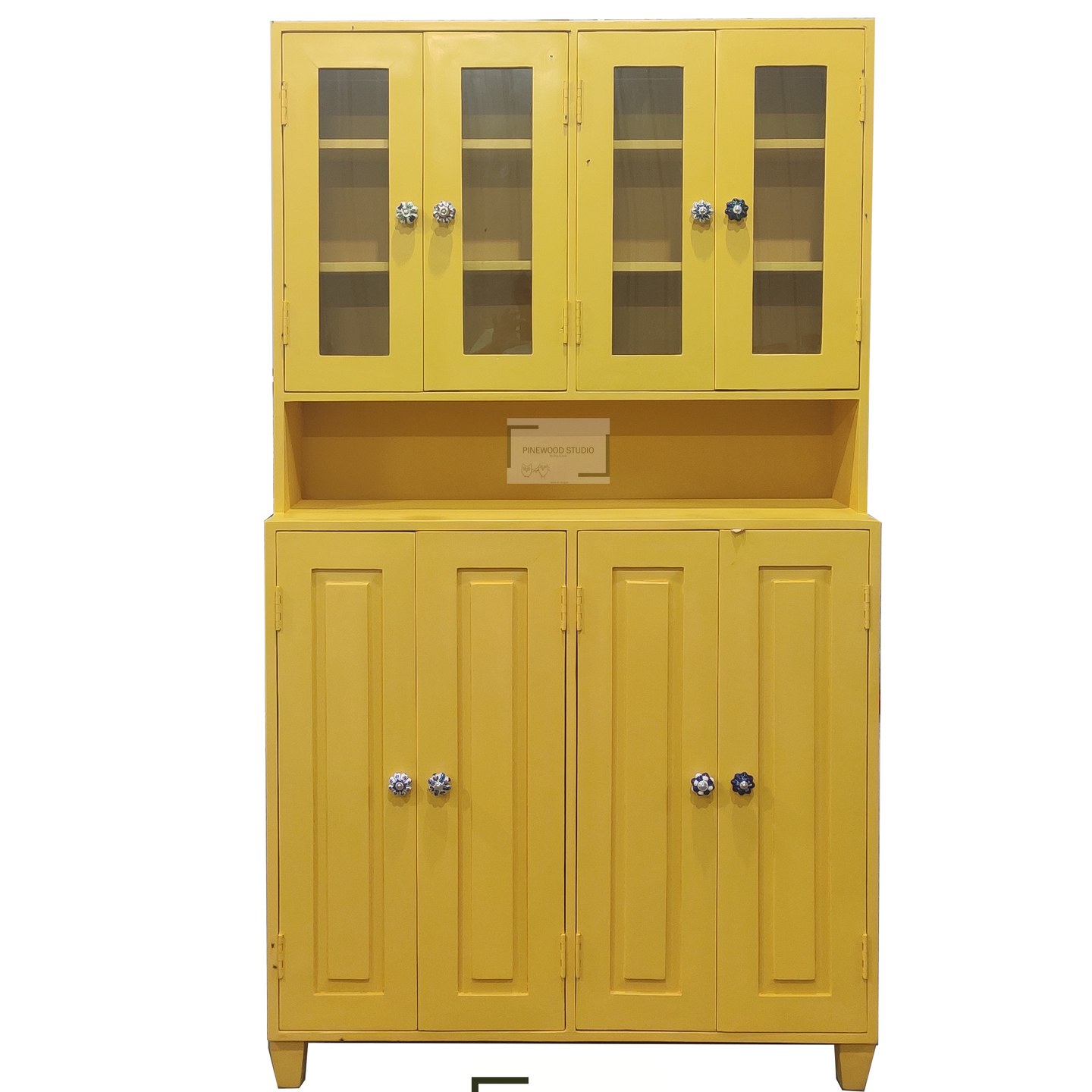 Maple Yellow Hand Painted Crockery Cabinet