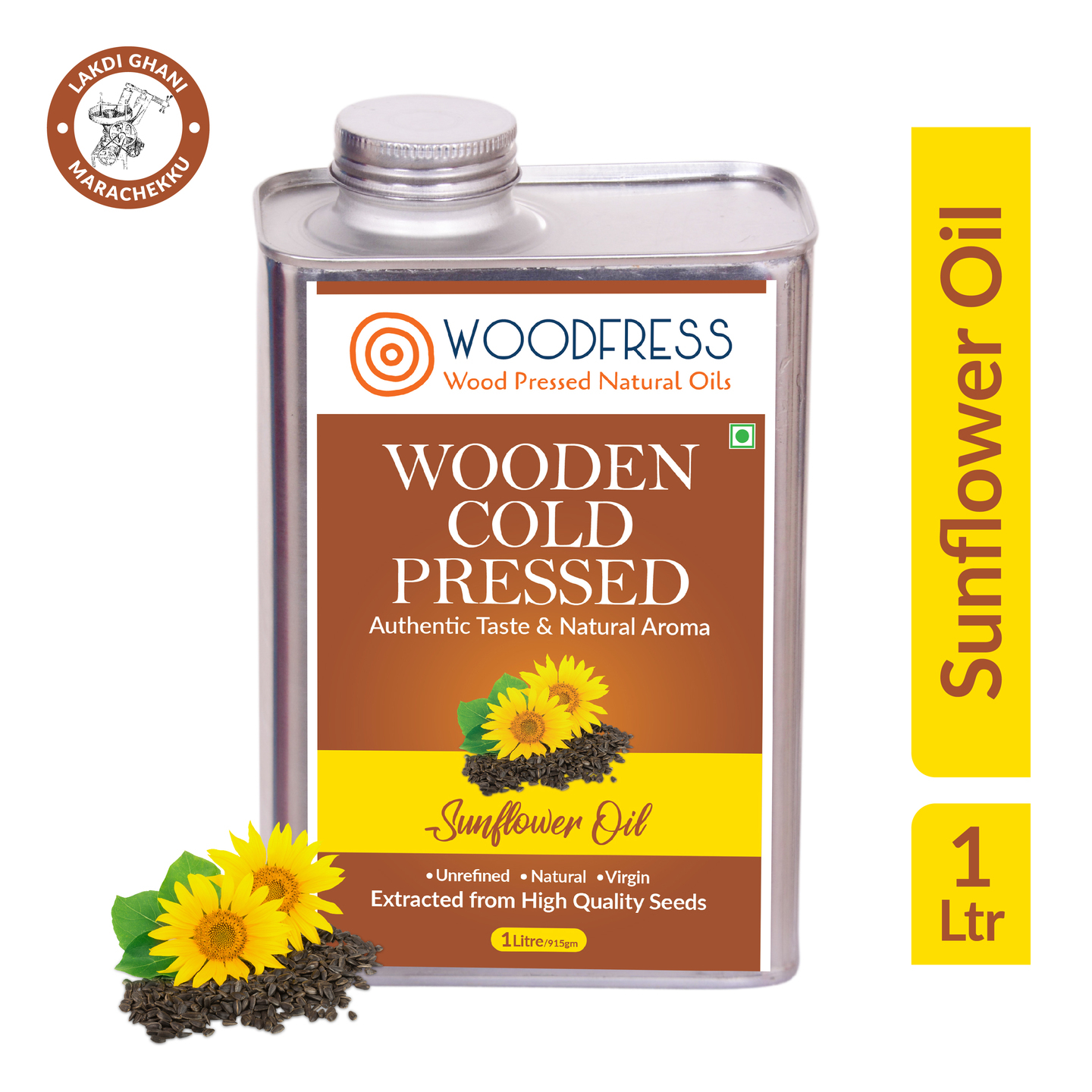 Wooden Cold Pressed Sunflower Oil 1L