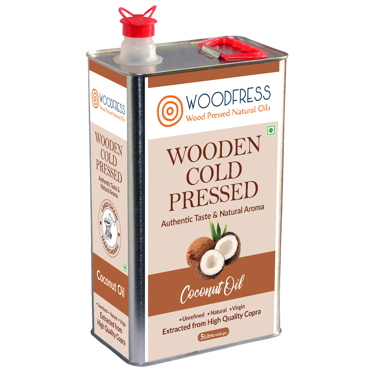 Wooden Cold Pressed Coconut Oil 5L