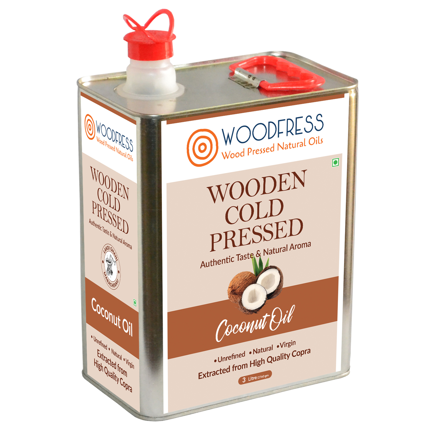 Wooden Cold Pressed Coconut Oil 3L