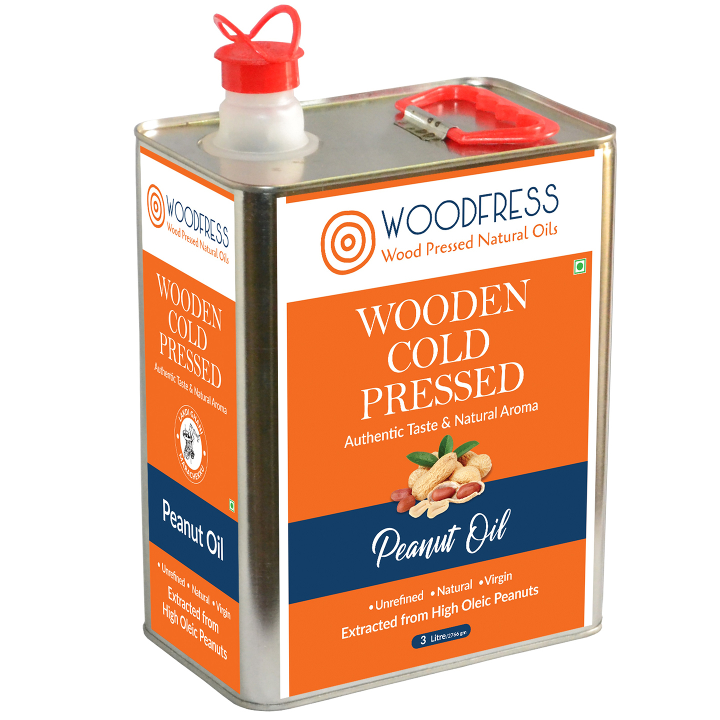 Wooden Cold Pressed Groundnut Peanut Oil  3 Litre