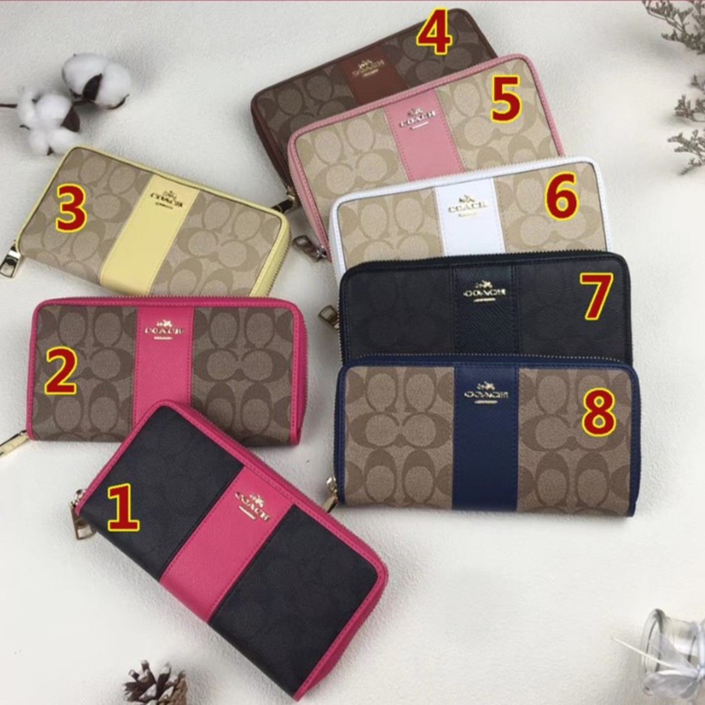 F52859 Womens Long Canvas Wallet