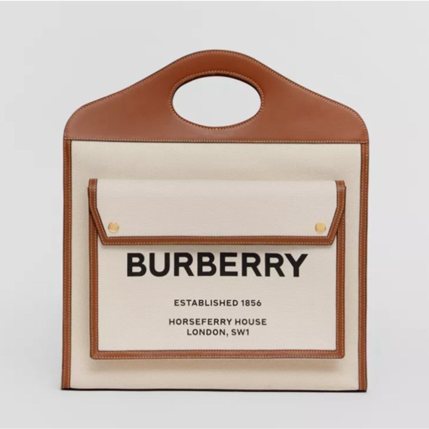 Original Burberry Mini Two-tone Canvas and Leather Pocket Bag
