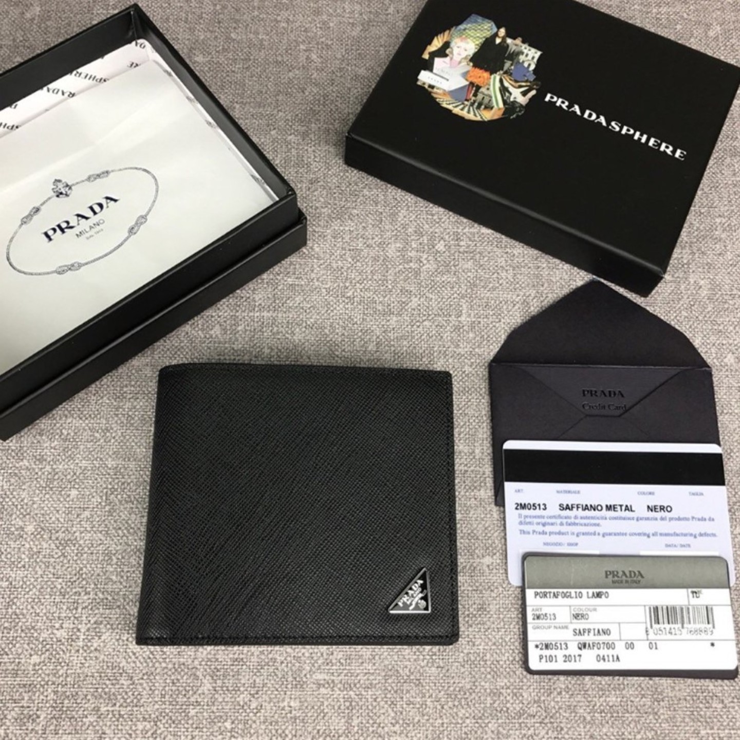Prada Classic Men Folding Wallet