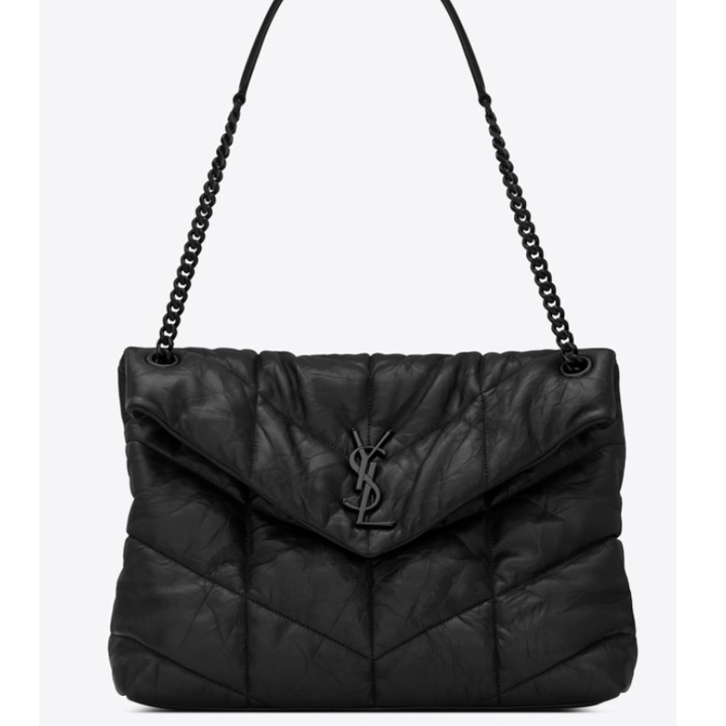 LOULOU PUFFER BAG IN QUILTED WRINKLY MATTE LEATHER