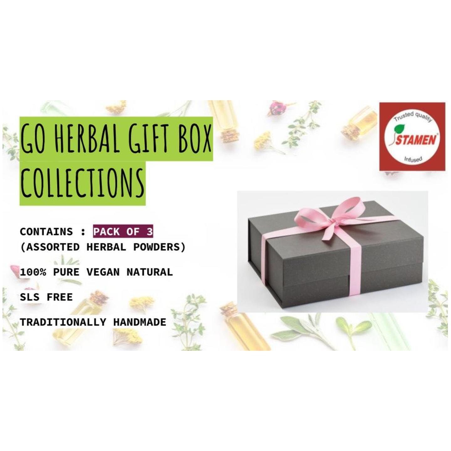 Go Herbal Gift Box Collection - Pack of 3 - Assorted Herbal Powders