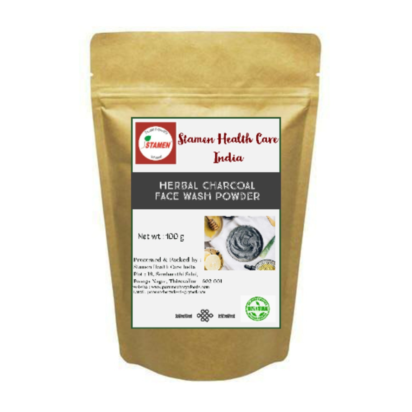 Herbal Charcoal Face Wash Powder - 100g