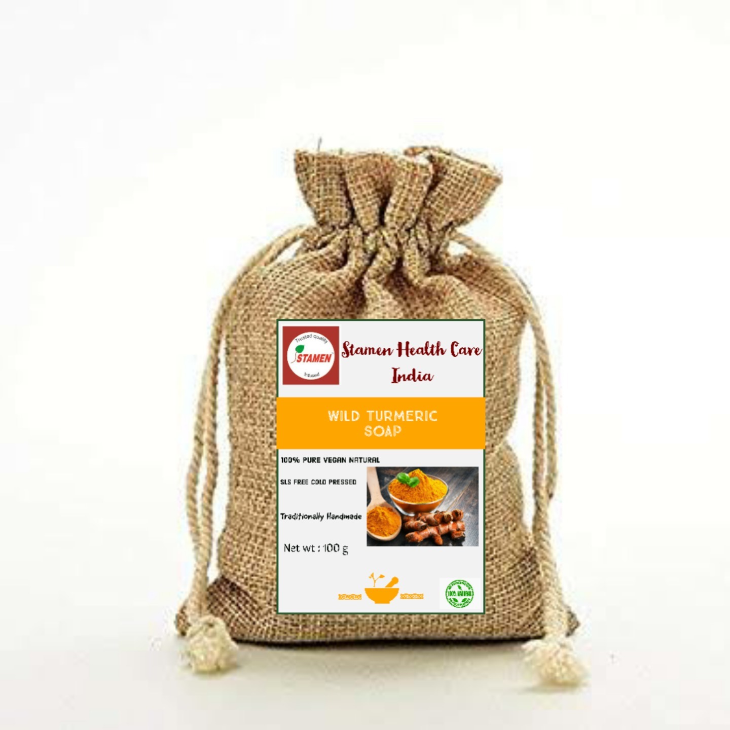 Herbal Wild Turmeric Soap - Kasturi Manjal Soap - 100g