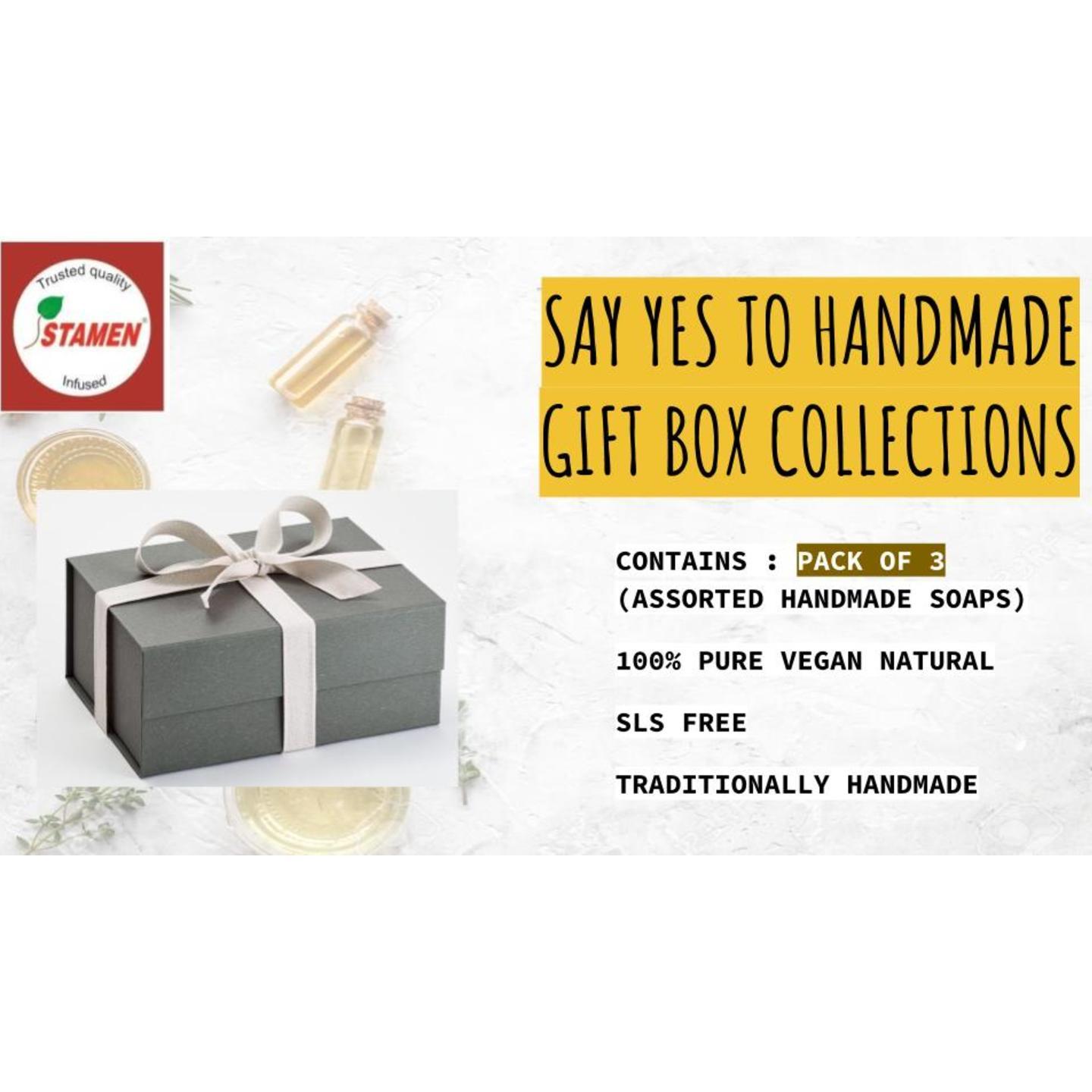 Say Yes To Handmade Gift Box - Pack Of 3 - Assorted Herbal Soap