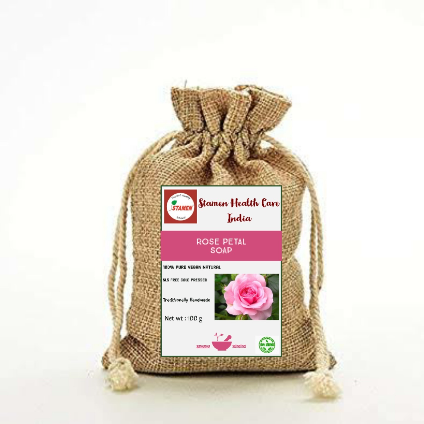 Herbal Rose Petal Soap - 100g