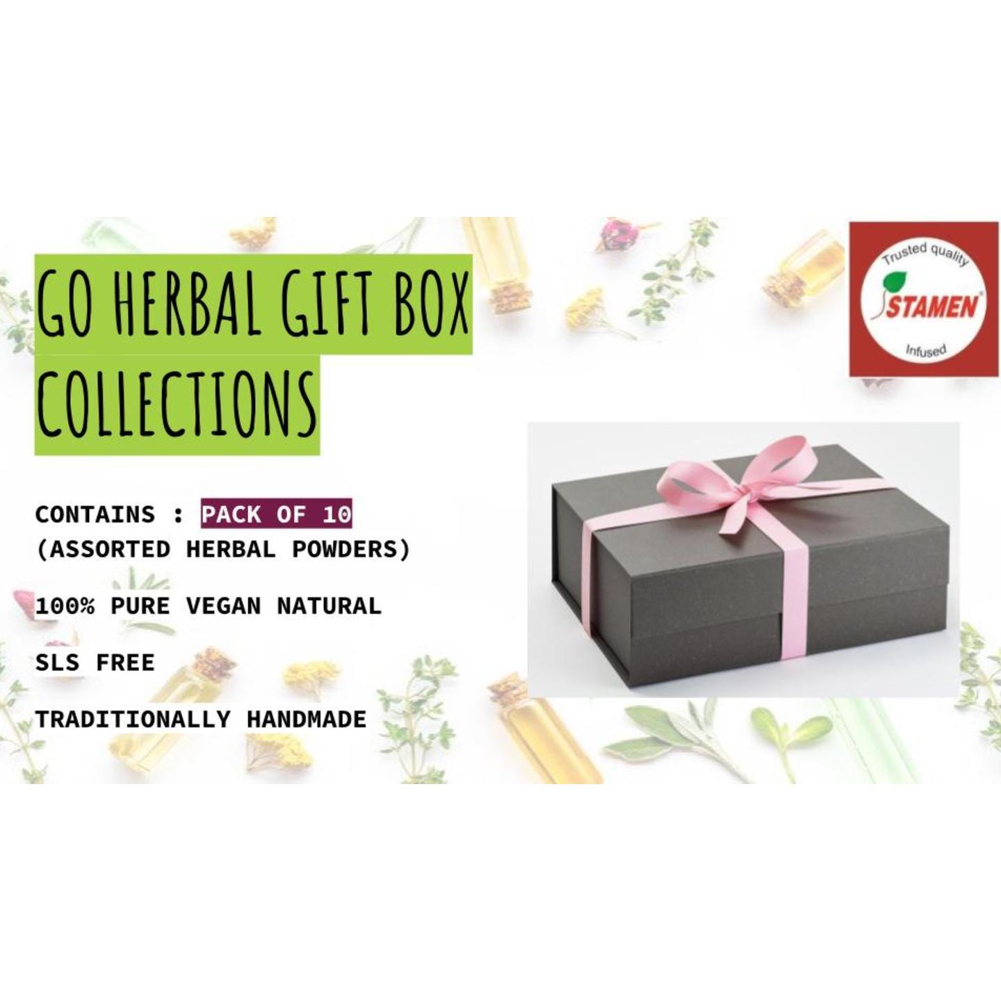 Go Herbal Gift Box Collection - Pack of 10 - Assorted Herbal Powders