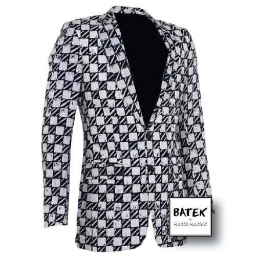MEN'S JACKET SINGLE BREASTED - FM02 - BLACK AND WHITE