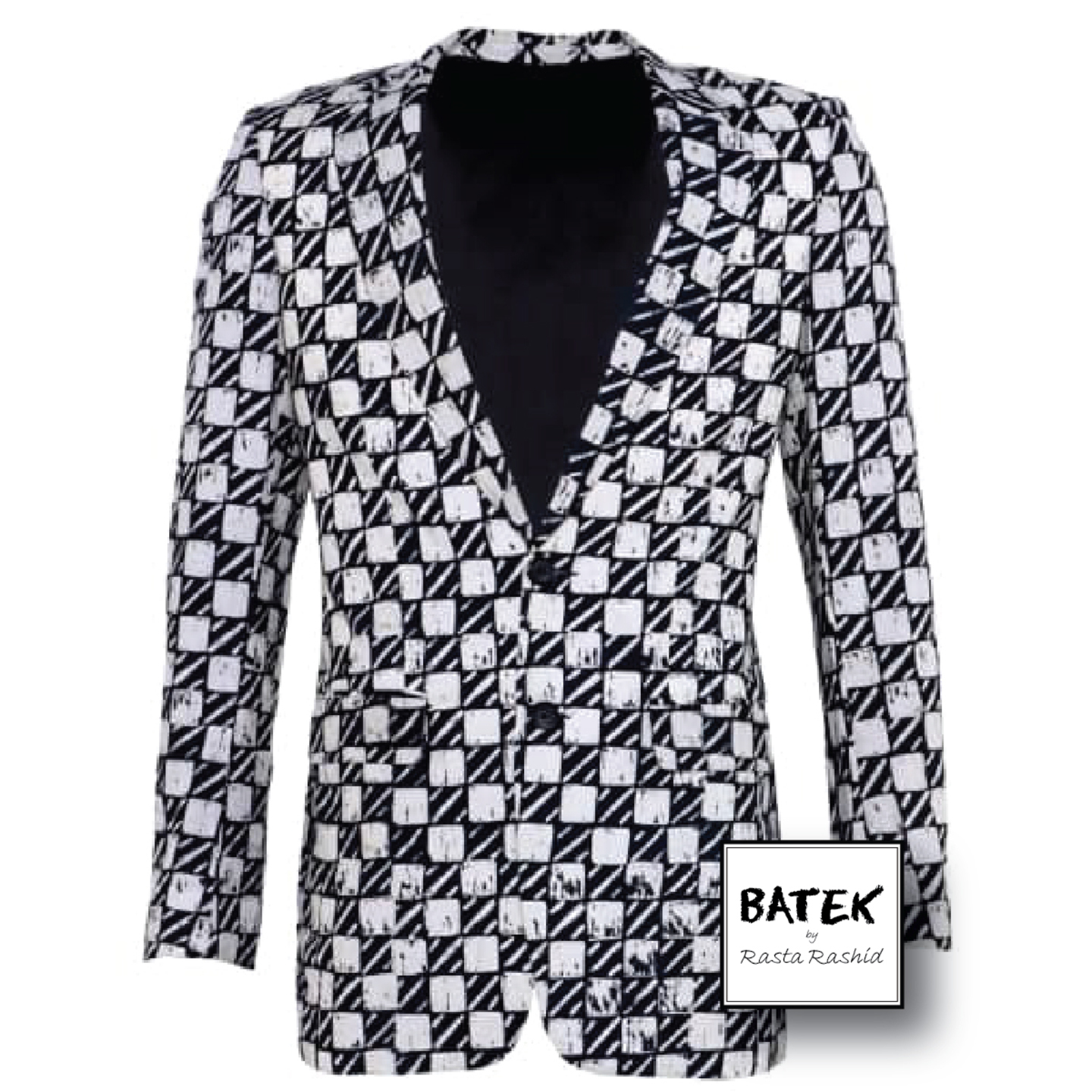 MEN'S JACKET SINGLE BREASTED - FM02 - BLACK AND WHITE