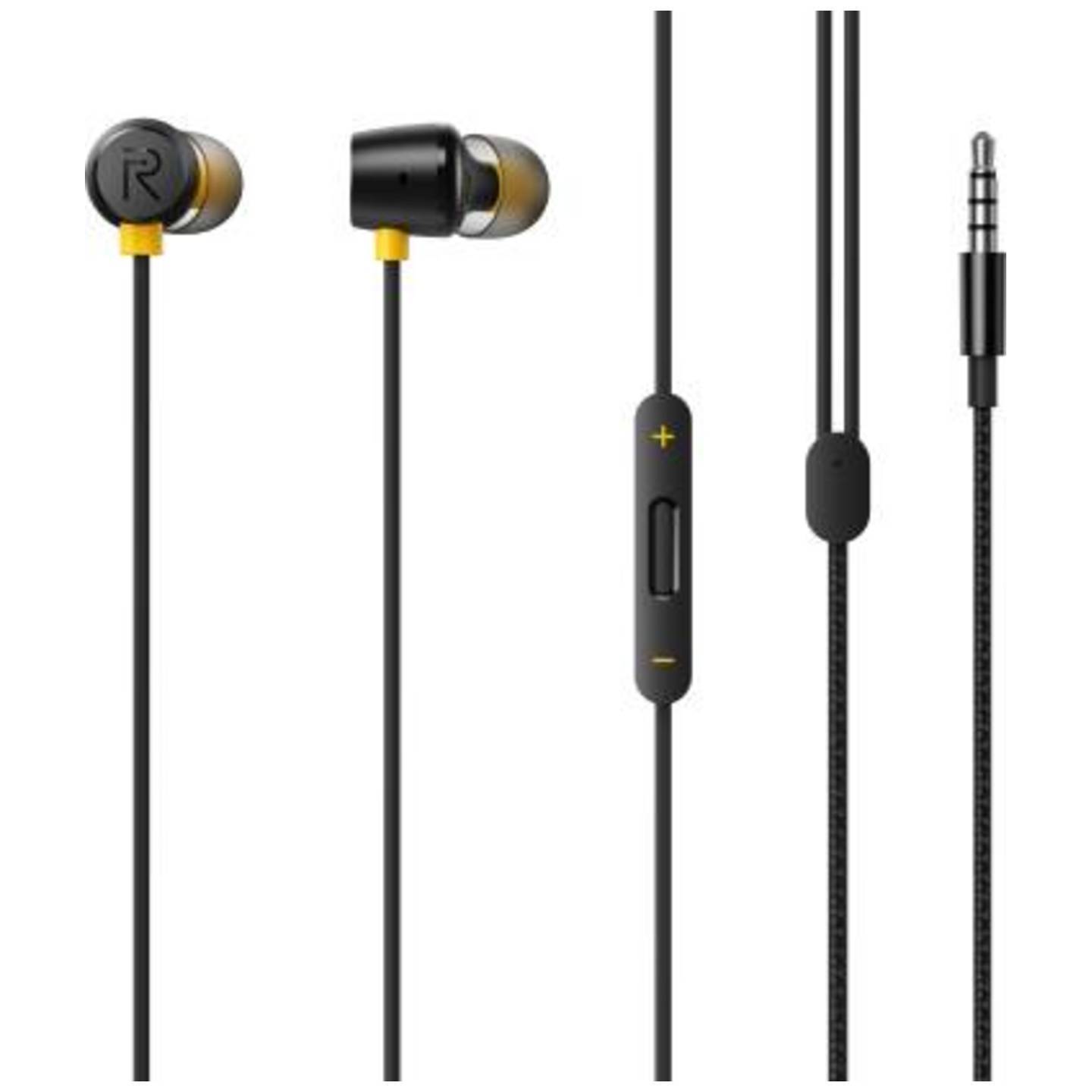 realme RMA155 Wired Headset  (Black, Wired in the ear)