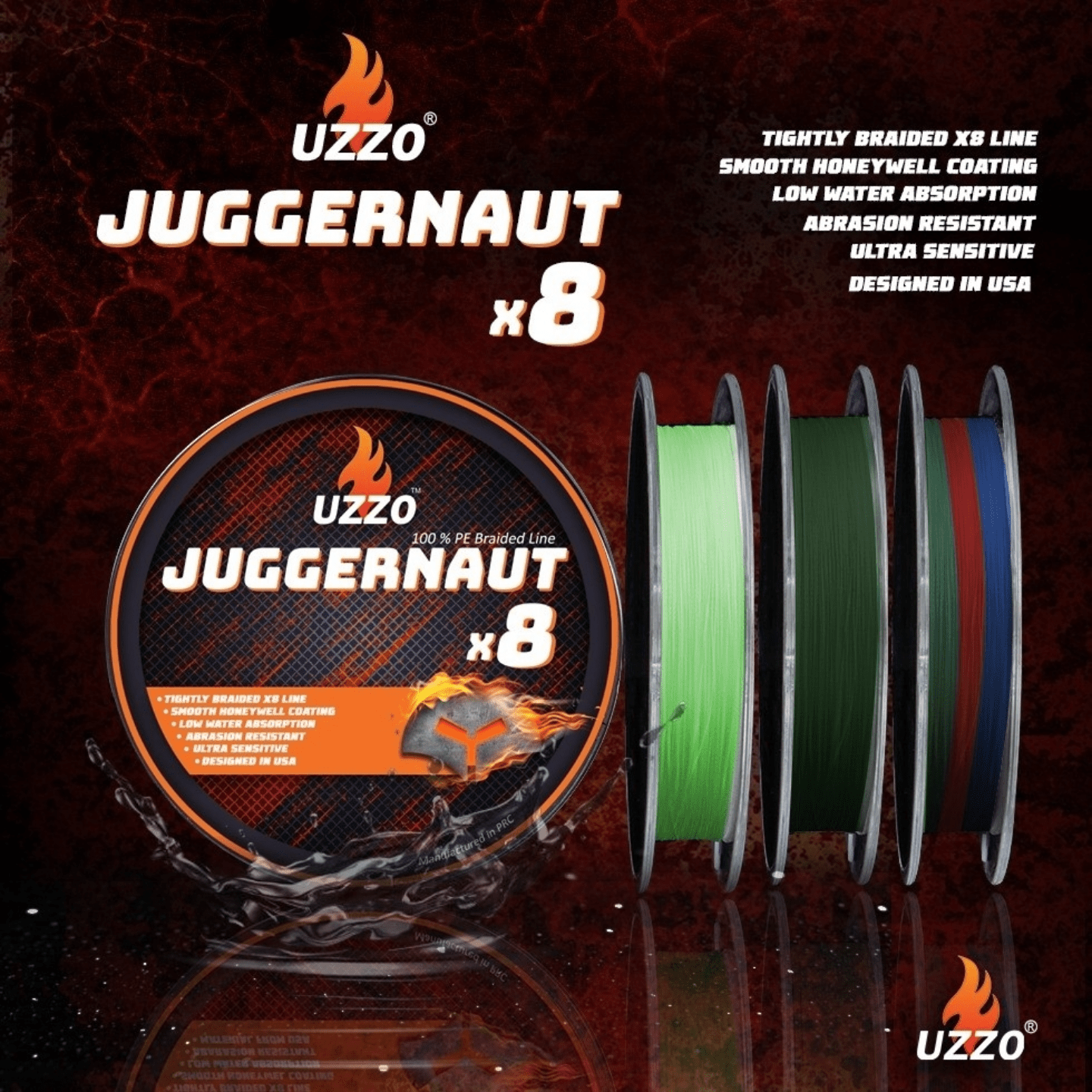 Uzzo Juggernaut X8 Braid Line Flouro Green