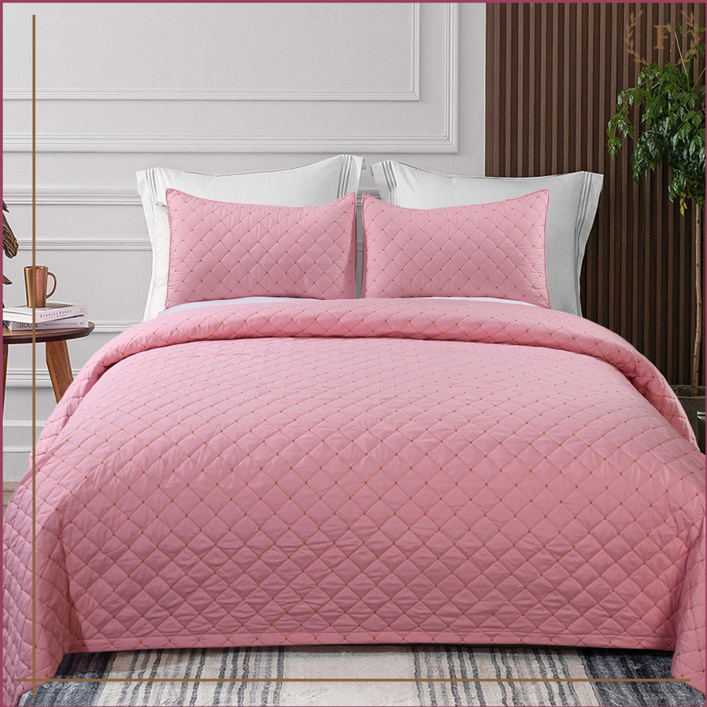 Quilted BedCovers| Soft Micro-Peach|Double Bed BedCovers