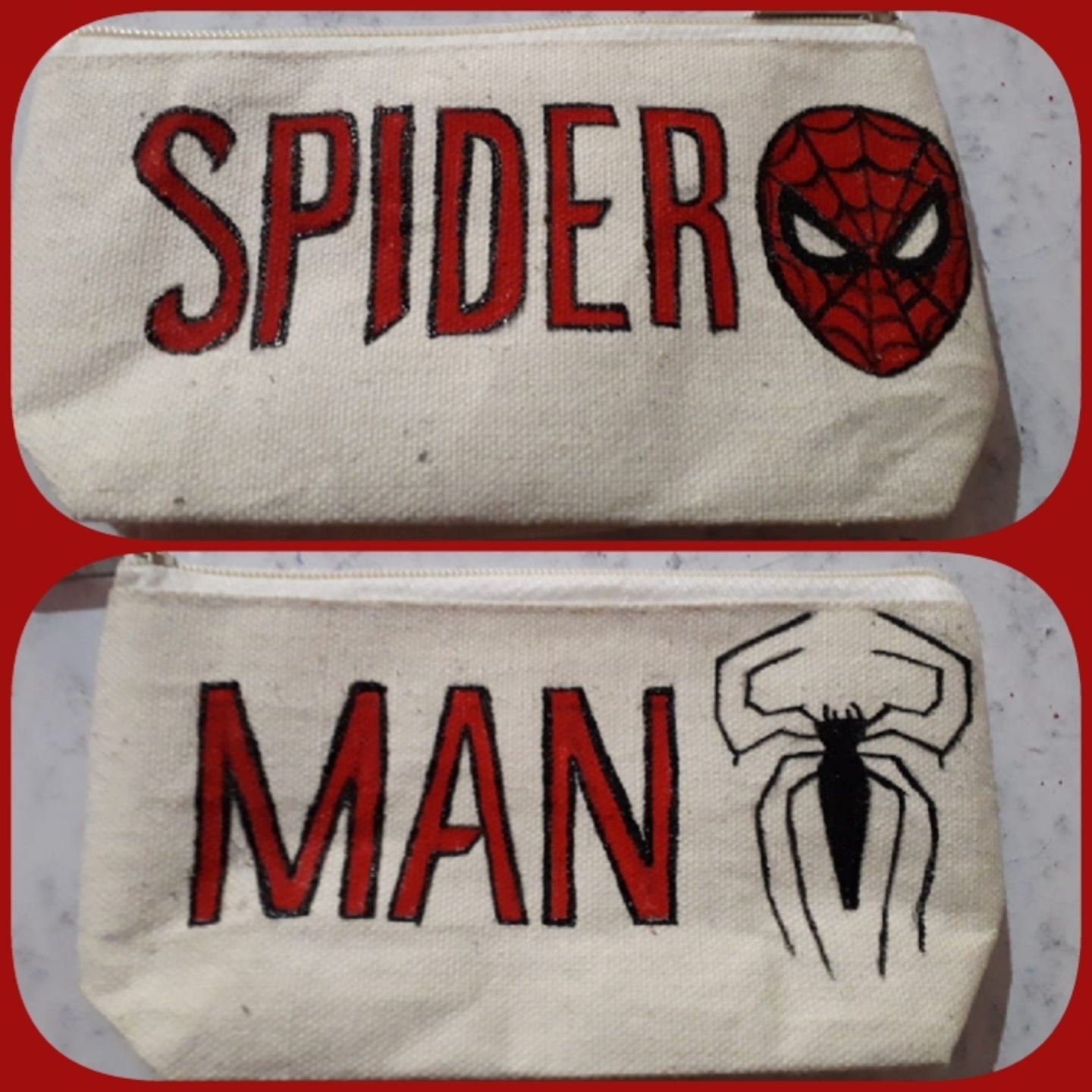 Spider Man Hand Painted Pouch