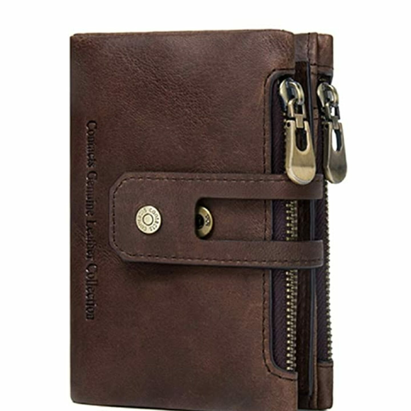Men's Genuine Leather RFID Blocking Wallet (Brown)