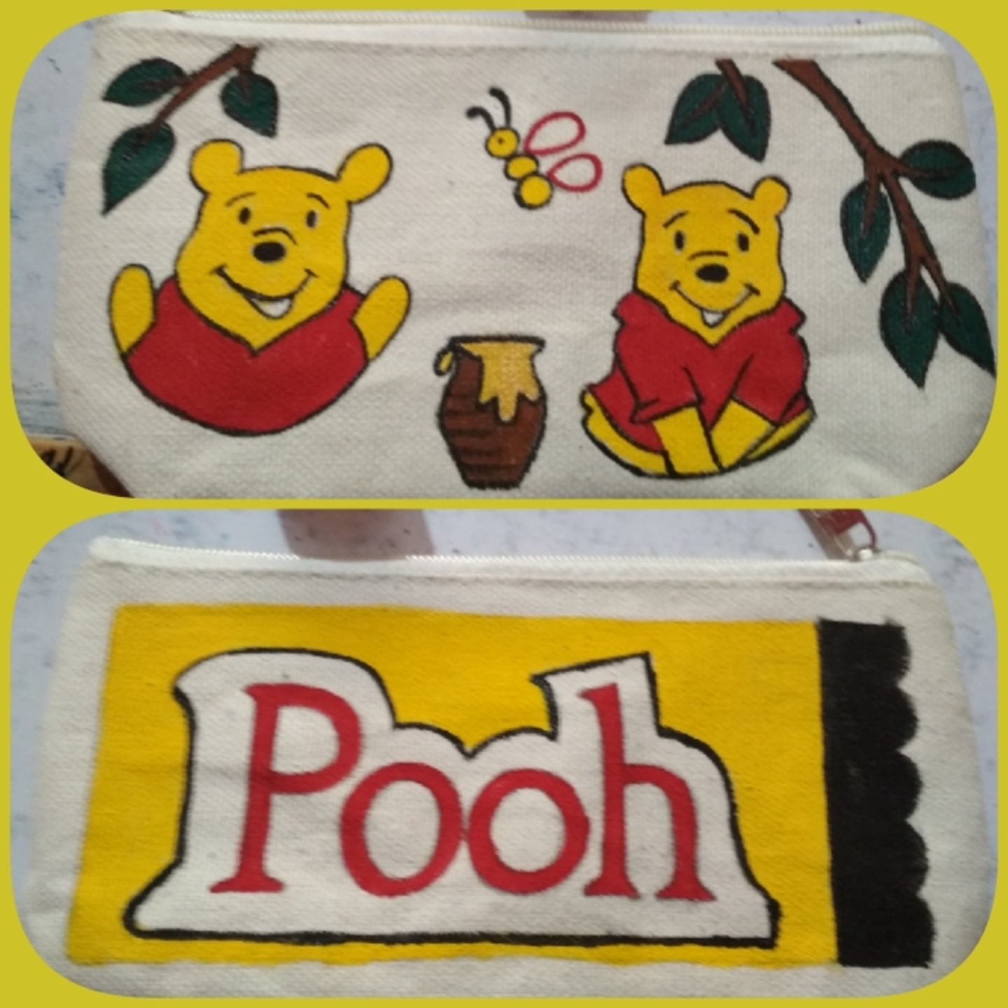 POOH Man Hand Painted Pouch