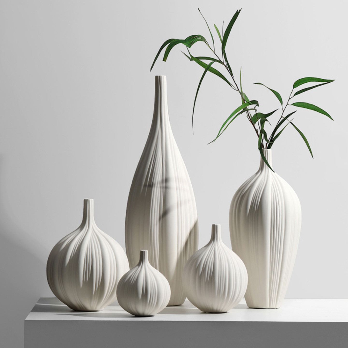 Creative Simple White Ceramic Handmade Flower Pot  Vases