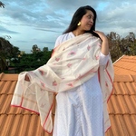 Birdie Bright Pink Chanderi Dupatta