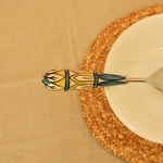 Sunflower In Blue Ceramic Serving Spoon