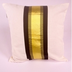 Black and Gold Striped Cushion Cover